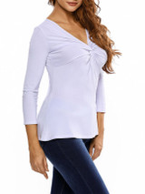 Casual Sexy Designed Deep V-Neck Plain Plus Long Sleeve T-Shirt