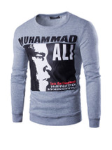 Casual Round Neck Long Sleeve Letters Printed Men Sweatshirt