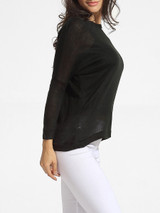 Casual Round Neck Decorative Lace Patchwork Sweater