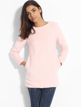 Casual Pockets Round Neck Knit Plain Sweater