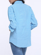 Casual Plaid Lapel Long Sleeve Blouse