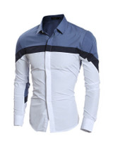 Casual Men's Color Block Long Sleeve  Shirt