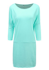 Casual Blue Round Neck Long Sleeve Casual Mini Dress