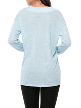 Casual Basic Designed Deep V-Neck Plain Long Sleeve T-Shirt Casual Basic Designed Deep V-Neck Plain Long Sleeve T-Shirt