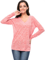 Casual Basic Designed Deep V-Neck Plain Long Sleeve T-Shirt Casual Basic Designed Deep V-Neck Plain Long Sleeve T-Shirt