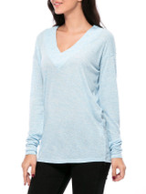 Casual Basic Designed Deep V-Neck Plain Long Sleeve T-Shirt Casual Basic Designed Deep V-Neck Plain Long Sleeve T-Shirt