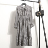 Office Long Sleeve Polka Dot Vintage Dress Women Autumn Dress Shirt Chiffon Midi Casual Red Floral Winter Dress
