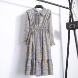 Office Long Sleeve Polka Dot Vintage Dress Women Autumn Dress Shirt Chiffon Midi Casual Red Floral Winter Dress