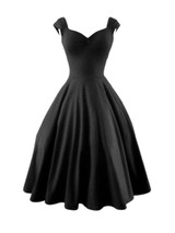 Casual Plain Sweet Heart Neck Skater Dress