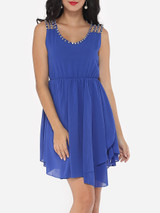 Casual Plain Charming Spaghetti Strap Skater-dress
