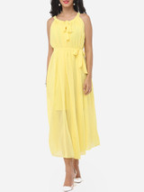 Casual Plain Bowknot Awesome Round Neck Maxi Dress
