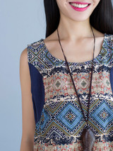 Casual Patchwork Tribal Printed Shift Dress