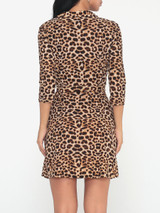 Casual Leopard Charming V Neck Shift-dress