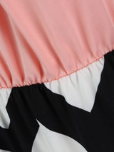 Casual Halter Color Block Zigzag Striped Maxi Dress