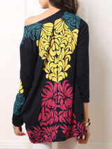 Casual Colorful One Shoulder Printed Mini Shift Dress