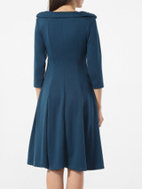 Casual Boat Neck Plain Skater-dress