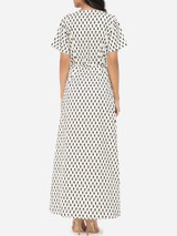Casual Asymmetrical Hems V Neck Dacron Printed Maxi Dress