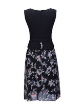 Casual Asymmetric Neck Patchwork Floral Printed Skater Dress