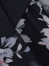 Casual Asymmetric Neck Patchwork Floral Printed Skater Dress