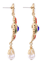 Casual Colorful Rhinestone Faux Pearl Drop Earring