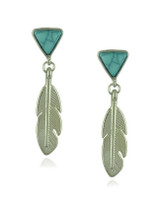 Casual Feather Shape Turquoise Boho Earring