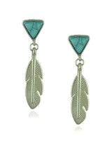 Casual Feather Shape Turquoise Boho Earring