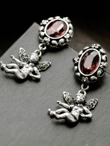 Casual Angel Pendant Crystal Vintage Earring