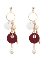 Casual Bar And Pearl Pendant Earring Casual Bar And Pearl Pendant Earring