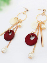 Casual Bar And Pearl Pendant Earring Casual Bar And Pearl Pendant Earring