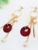 Casual Bar And Pearl Pendant Earring Casual Bar And Pearl Pendant Earring