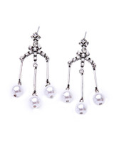 Casual Pearls Tassel Rhinestone Earring