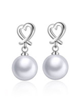 Casual Pearl Pendant Heart Stud Earring Casual Pearl Pendant Heart Stud Earring