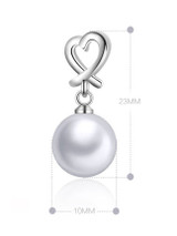 Casual Pearl Pendant Heart Stud Earring Casual Pearl Pendant Heart Stud Earring