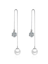 Casual Pearl Pendant Ear Line Earring Casual Pearl Pendant Ear Line Earring