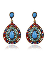 Casual Teardrop Faux Crystal Drop Earring