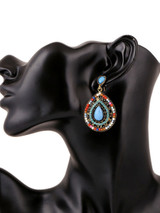 Casual Teardrop Faux Crystal Drop Earring
