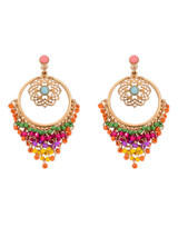Casual Medallion Colorful Beaded Drop Earring