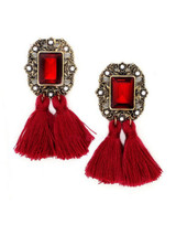 Casual Faux Crystal Tassel Drop Earring