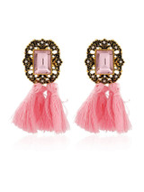 Casual Faux Crystal Tassel Drop Earring