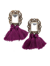 Casual Faux Crystal Tassel Drop Earring