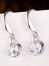 Casual Pair Of Alloy Rhinestone Drop Earring
