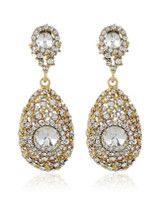 Casual Pair Of Vintage Water Drop Rhinestone Earring