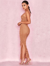 Pleated With a Slit Maxi Dresses