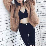 Elegant Faux Fur Coat Women Autumn Winter Warm Soft Zipper Fur Jacket Female Plush Overcoat Pocket Casual Teddy Outwear