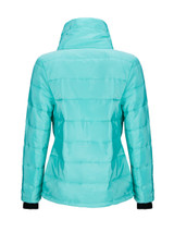 High Neck Bowknot Asymmetric Hem Plain Padded Coat