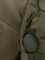 High Neck Bowknot Asymmetric Hem Plain Padded Coat