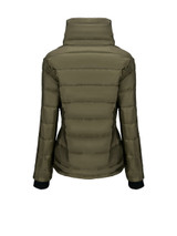 High Neck Bowknot Asymmetric Hem Plain Padded Coat