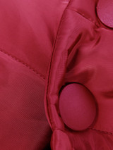 High Neck Bowknot Asymmetric Hem Plain Padded Coat