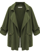 Casual Appealing Lapel With Pockets Plain Trench-coats
