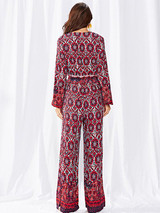 Long Sleeves Printed Jumpsuits